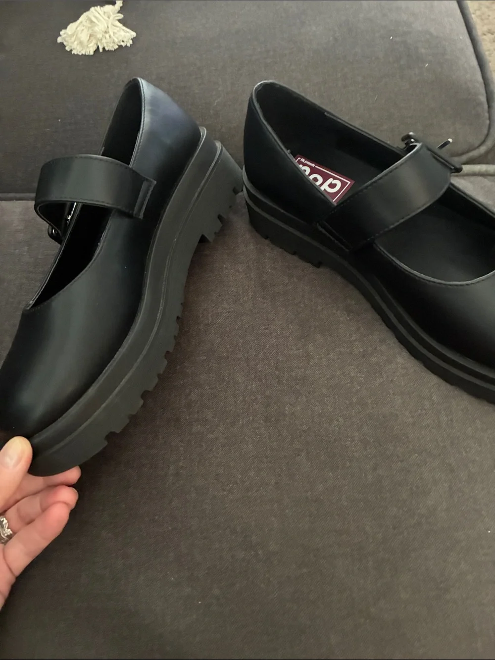 NWOT !!! pop Black Mary Jane Platform Shoes with Buckle Strap